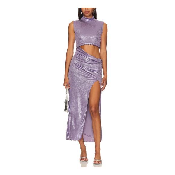 Camila Coelho 'Marge' Purple Polyester Midi Dress Size S - Picture 1 of 4